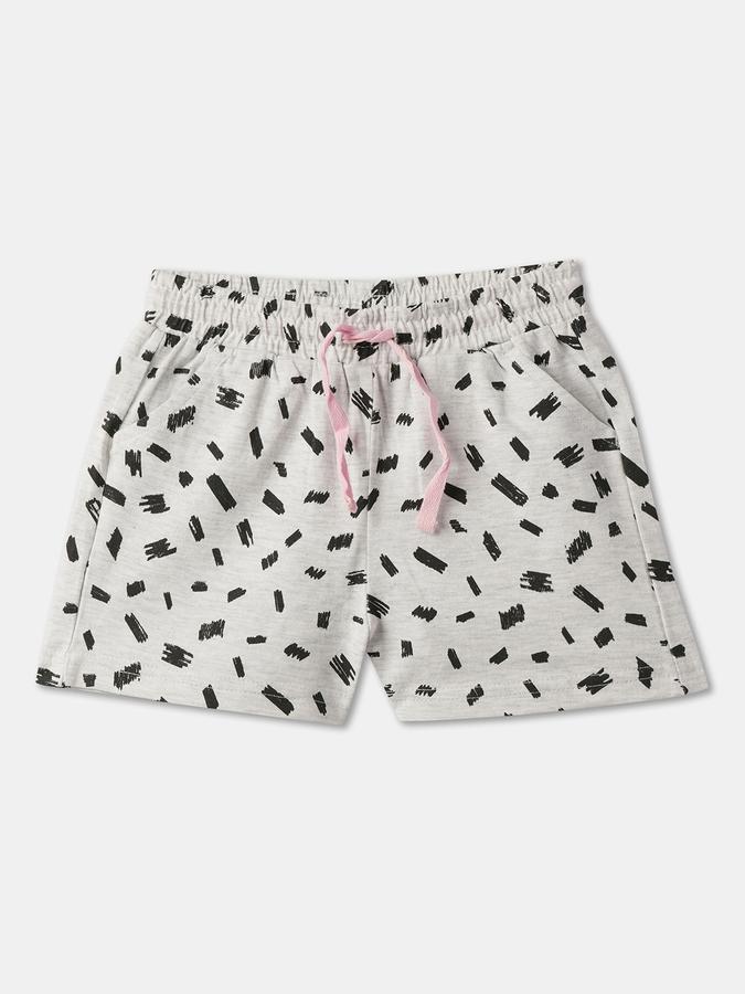 Girls Cotton Regular Fit Drawstring Printed Shorts