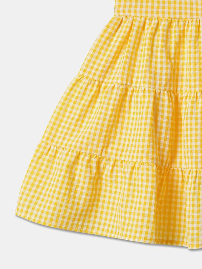 Girls Checkered Casual Dress image number 3