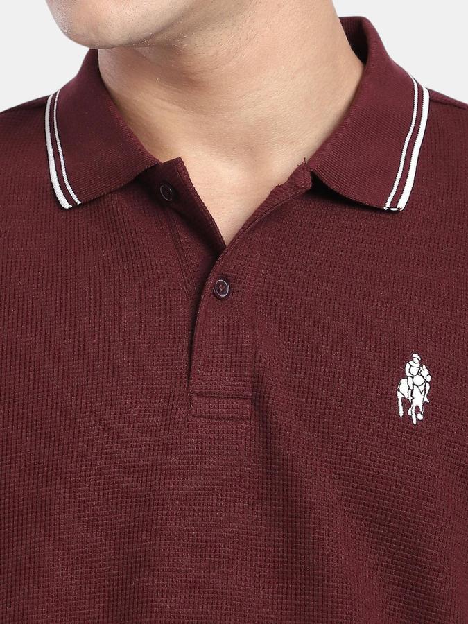 R&B Brown Solid Men Short Sleeve Polo T-shirt