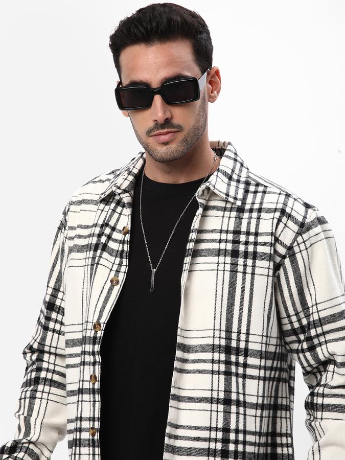 Men Checked Regular Fit Bikers Jacket image number 0