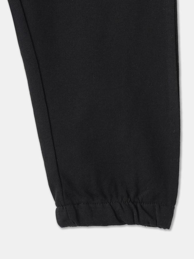 Girls Cotton Regular Fit Drawstring Waist Cuffed Hem Joggers