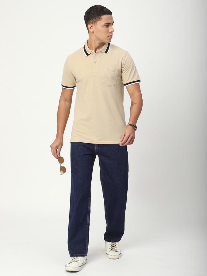 Men Polycotton Regular Fit Polo Neck Solid T-shirt