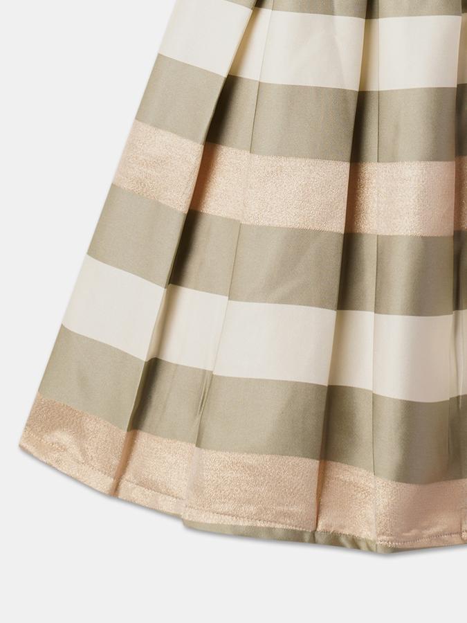 Striped Fit & Flare Dress with Bow Accent image number 3