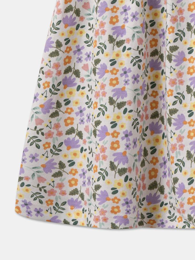 Girls Floral Print A-Line Dress image number 3