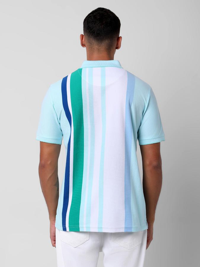 Men Striped Regular Fit Polo T-Shirt image number 3