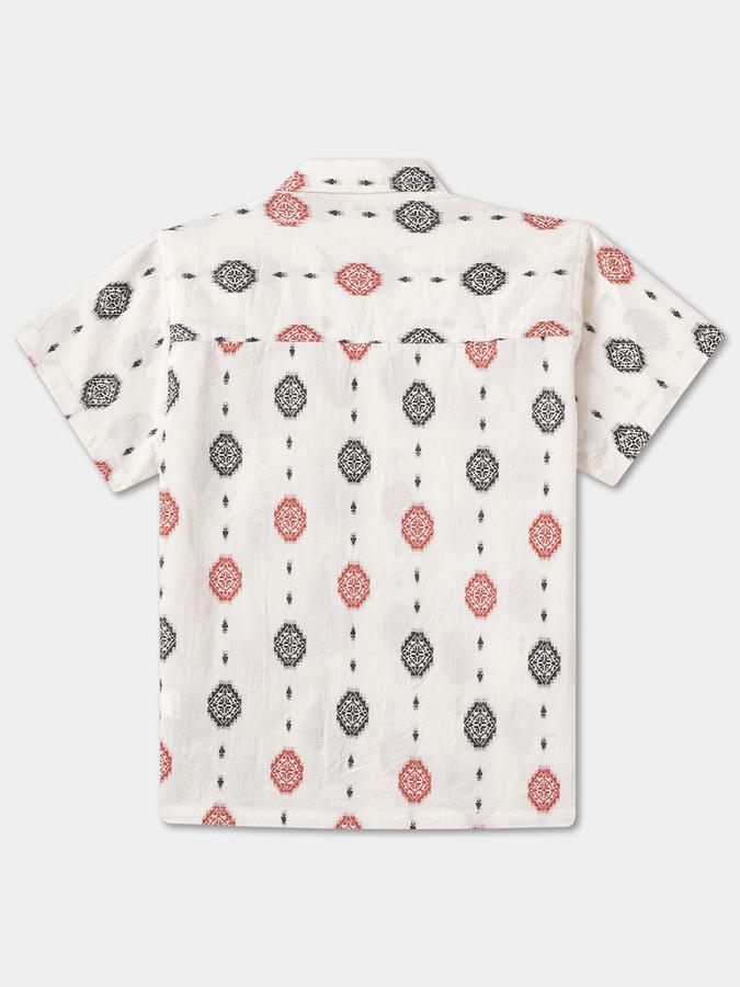 Boys Micro Print Relaxed Fit Shirt image number 1
