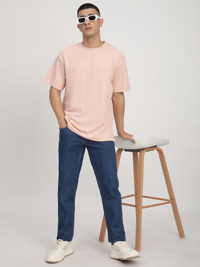 Men Polycotton Loose Fit Crew Neck Solid T-shirt