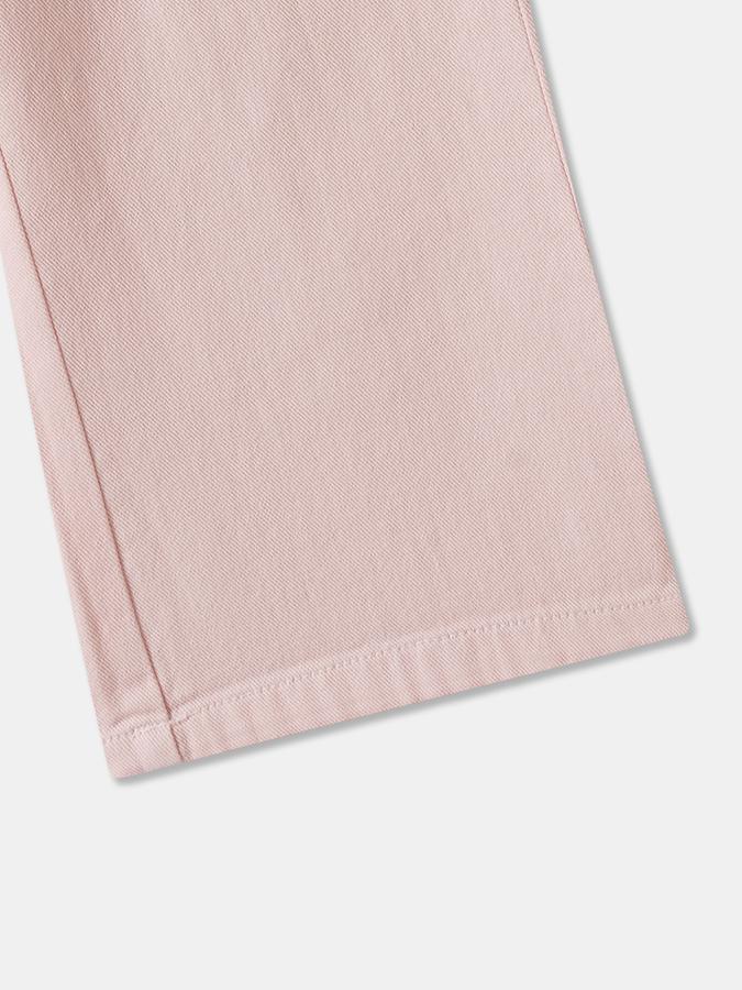 Girls Cotton Wide Leg Drawstring Waist Solid Pants