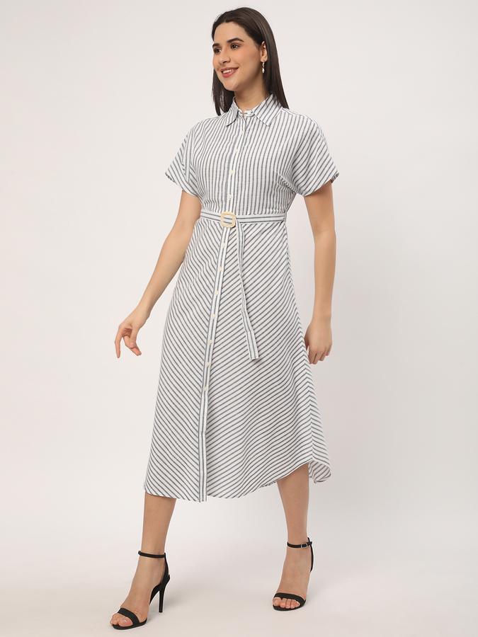 Women Striped A-Line Dress image number 0