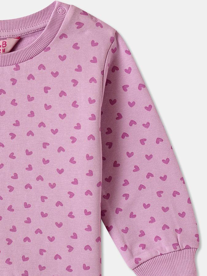 Girls Fleece Regular Fit Crew Neck Printed Sweatshirt