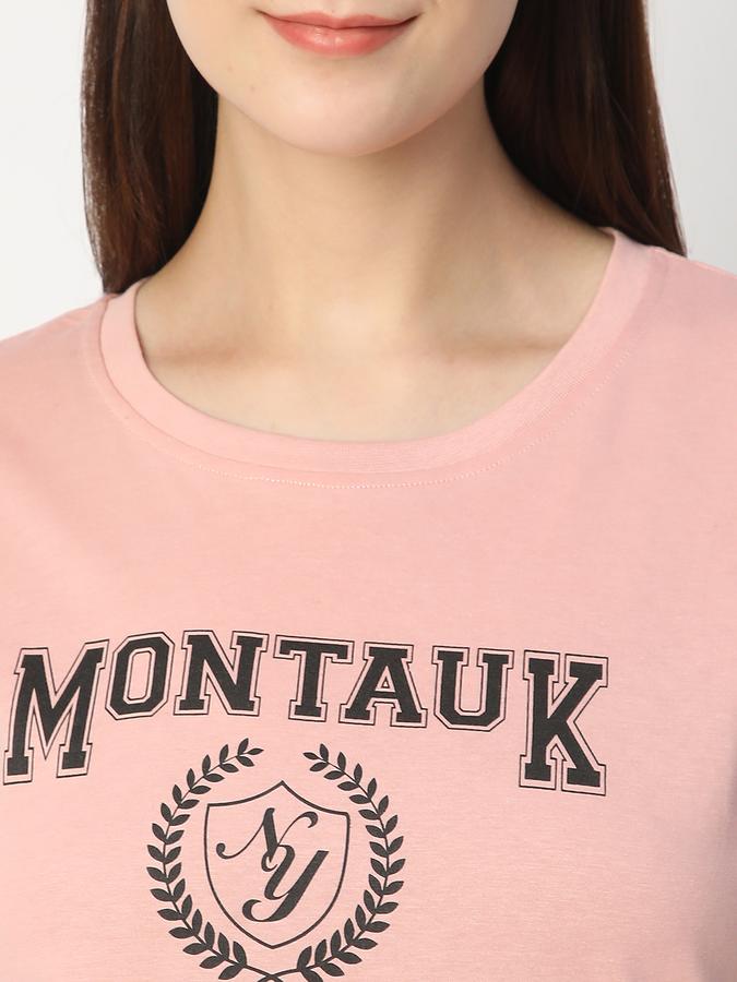 Women Cotton Regular Fit Crew Neck Graphic T-shirt
