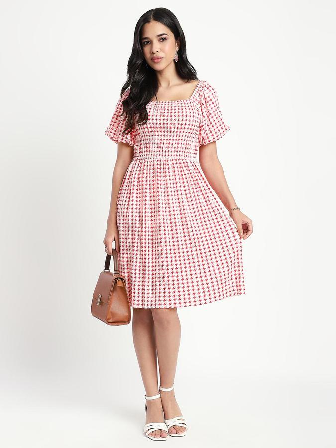 R&B Red Printed Women Regular fit Dress