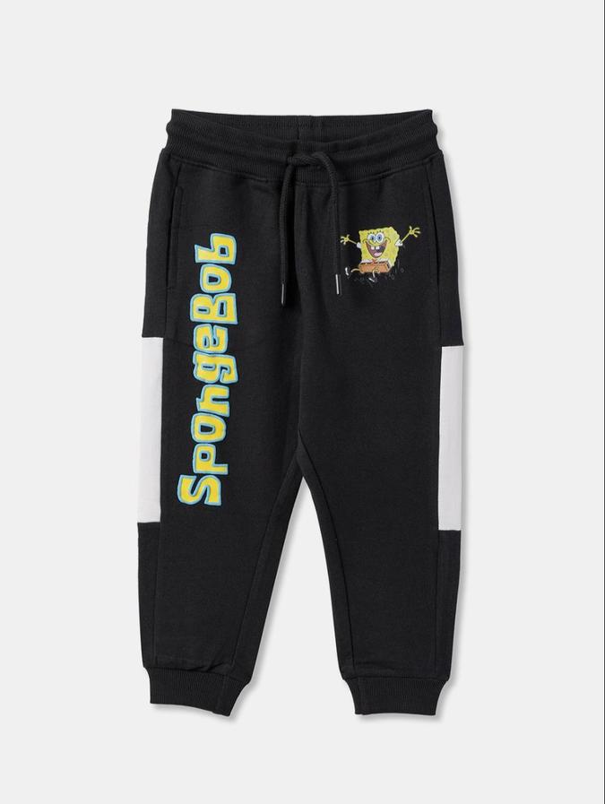 R&B Black Graphic Relaxed Fit Boys Track Pant