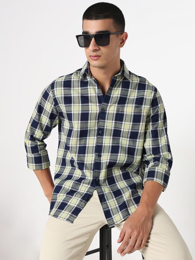 R&B Men's Yellow Checked Shirt