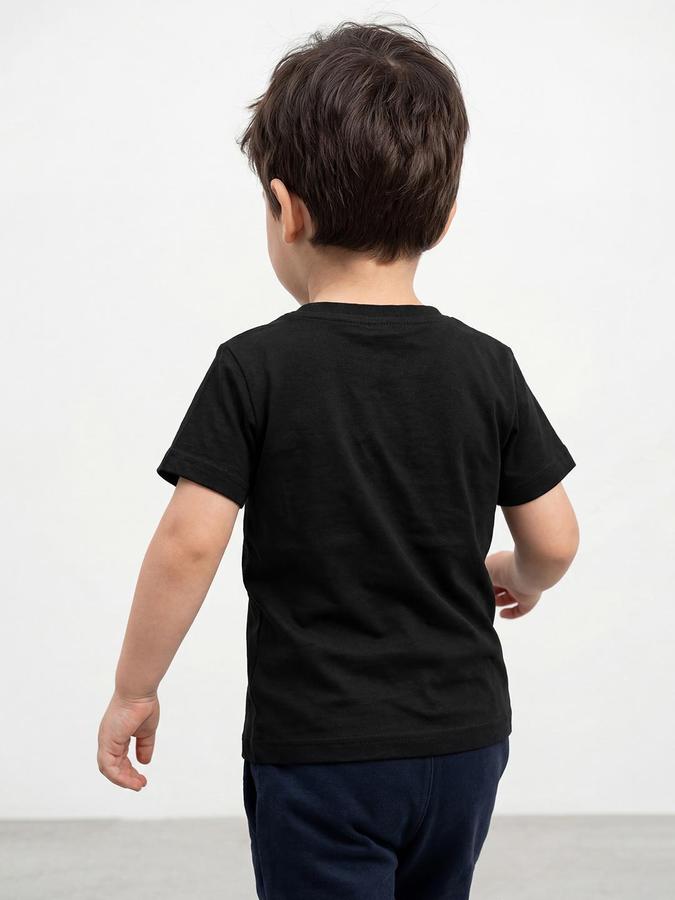 R&B Black Boys Printed Short Sleeves Tshirt