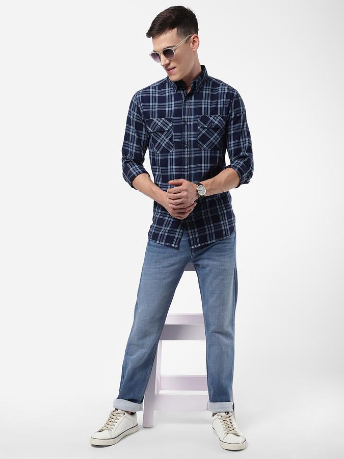 R&B Blue Men Casual Shirts image number 1