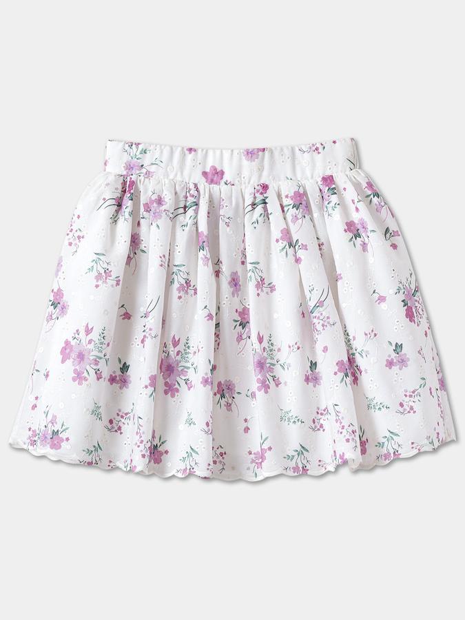 Girls Floral Print Cap Sleeve Woven Top and Skirt Set