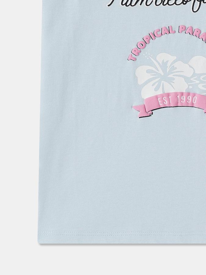 Printed T-Shirt with Crew Neck and Short Sleeves image number 3