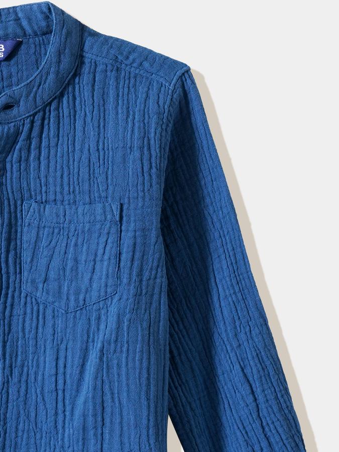 Boys Cotton Regular Fit Long Sleeve Solid Shirt