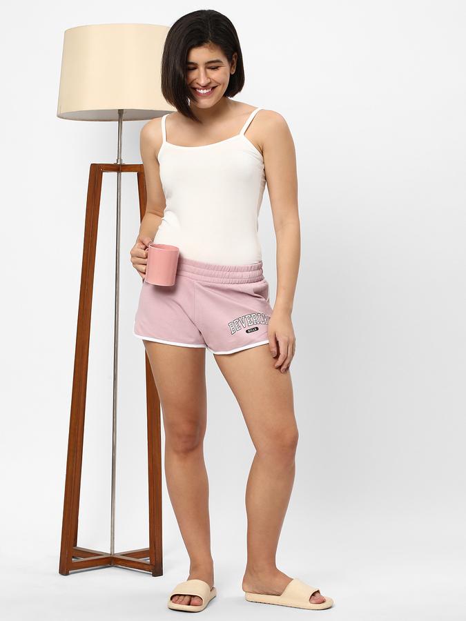 Women Typographic Print Hot Pants Shorts image number 1