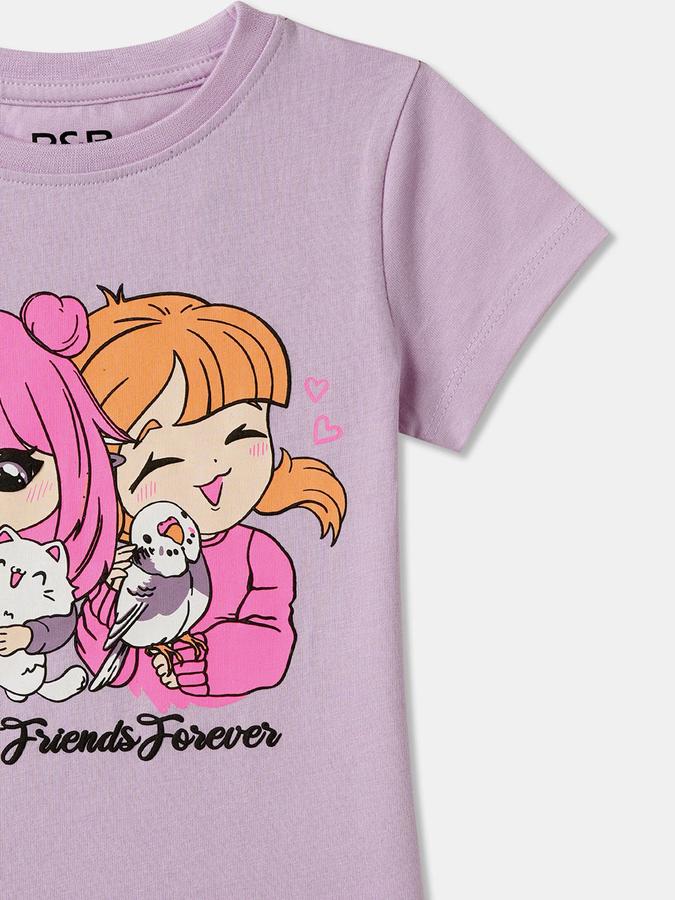 Girls Regular Fit Short Sleeve Crew Neck T-Shirt