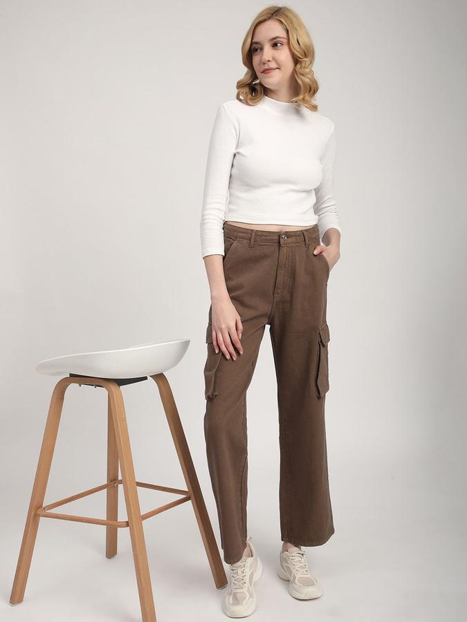 R&B Women Brown Relaxed Fit Mid-Rise Jeans