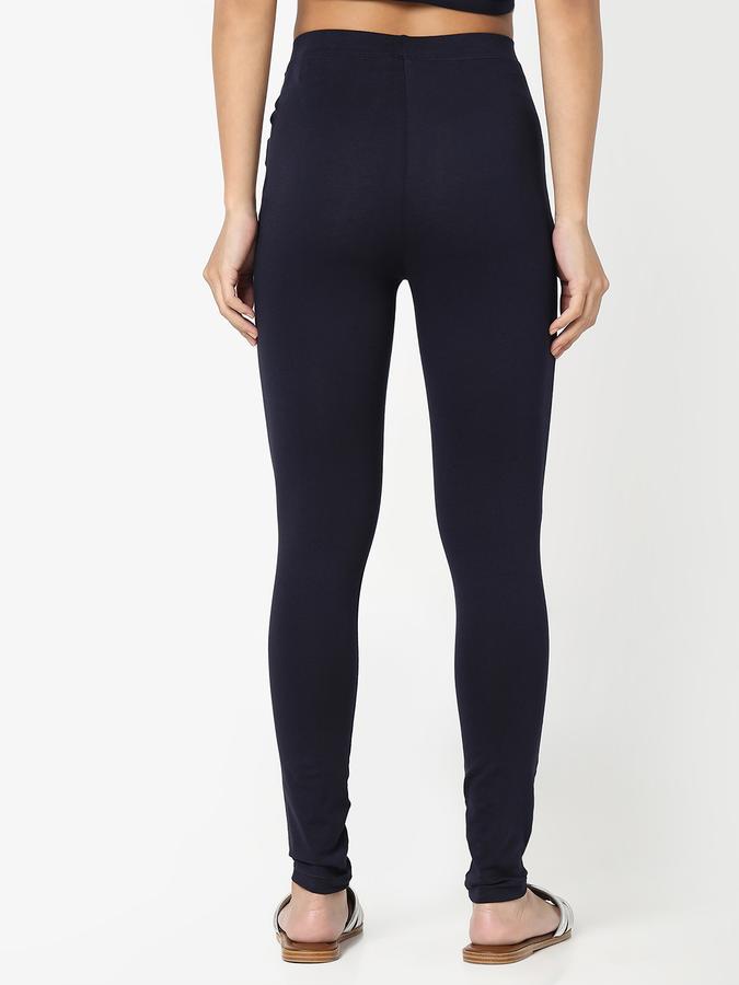 R&B Women Navy Solid Leggings