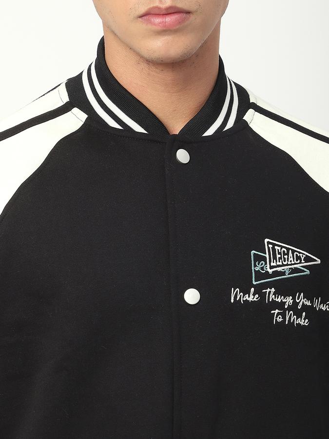 Men Polycotton Regular Fit Embroidered Jacket