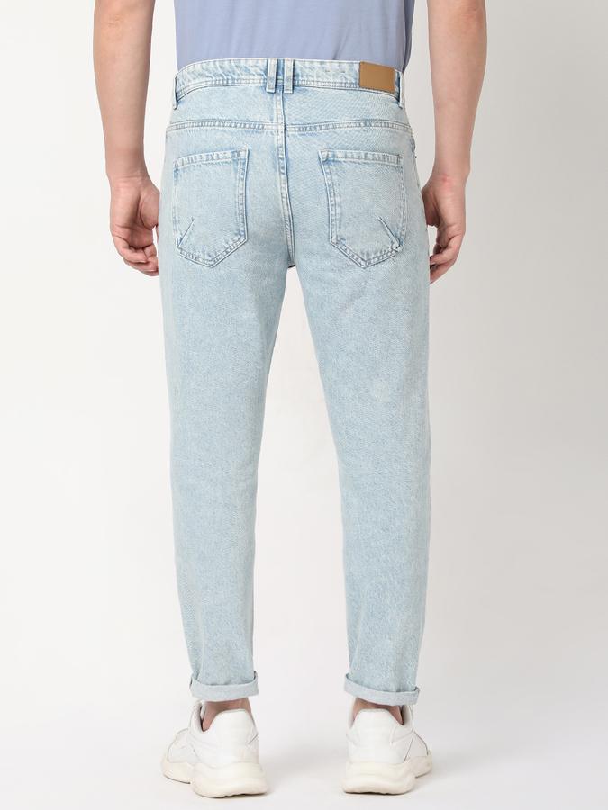 Men Cotton Slim Fit Mid Rise Washed Jeans