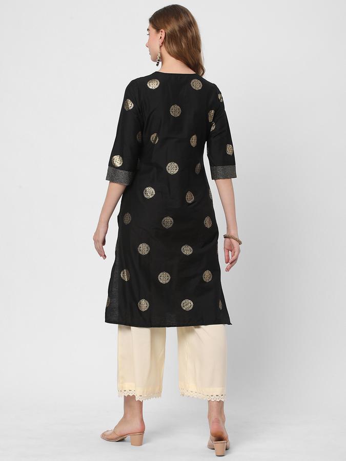 Women Geometric Print Straight Kurta image number 2
