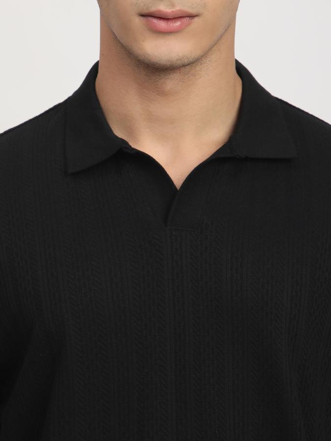 Solid Men Polo Neck T-Shirt image number 3