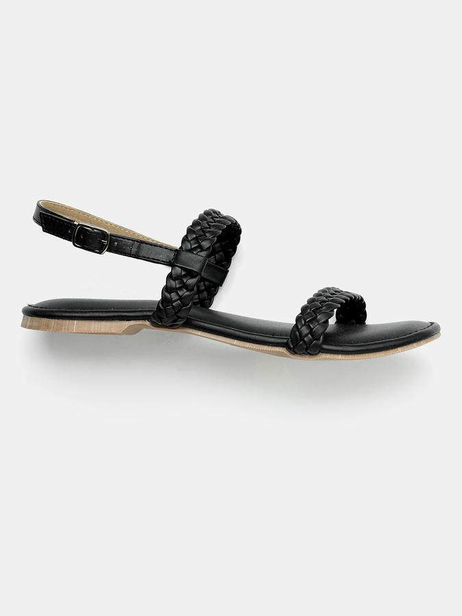 Women Braided Slip-On Flat Sandals Buckle-Closure data-index=