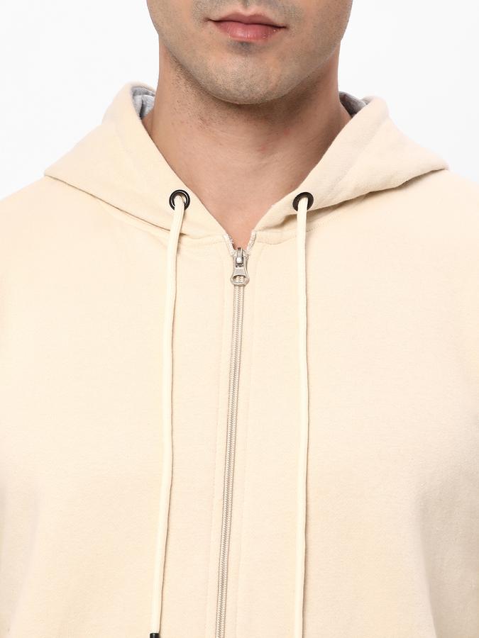 Men Cotton Regular Fit Hooded Jacket