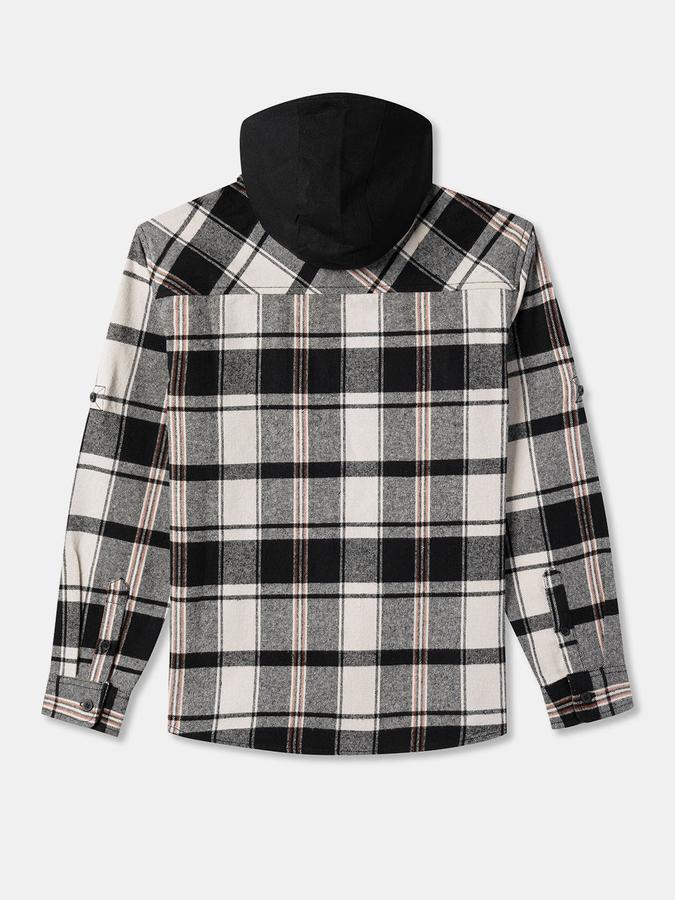 Boys Relaxed Fit Full Sleeve Hooded Shirt