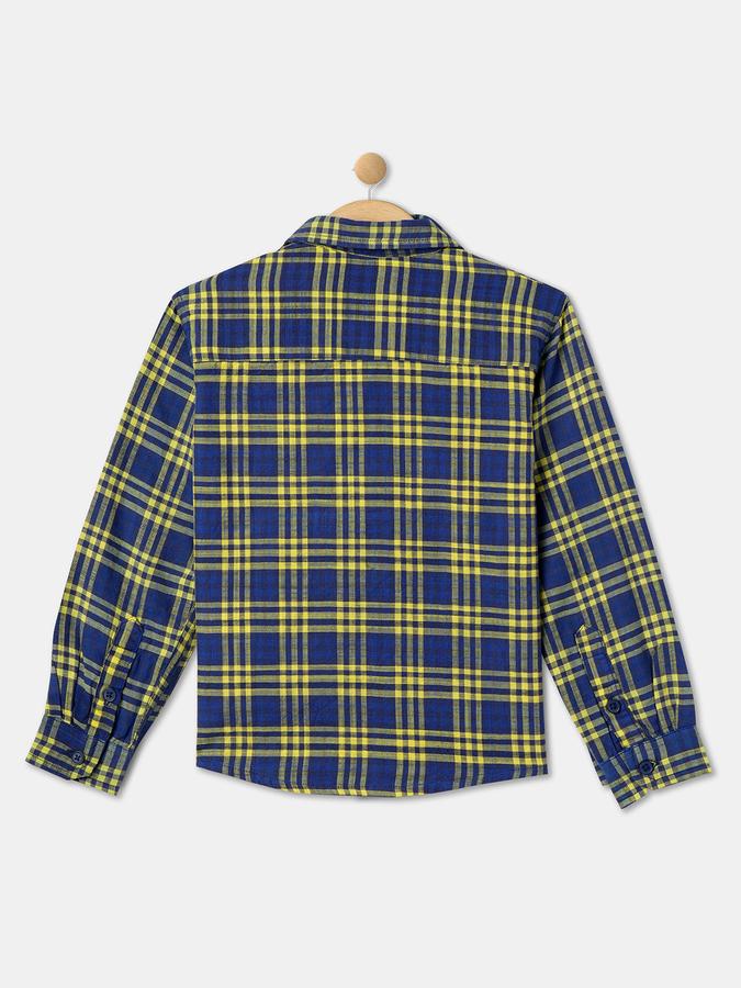 Boys Cotton Regular Fit Long Sleeve Plaid Shirt