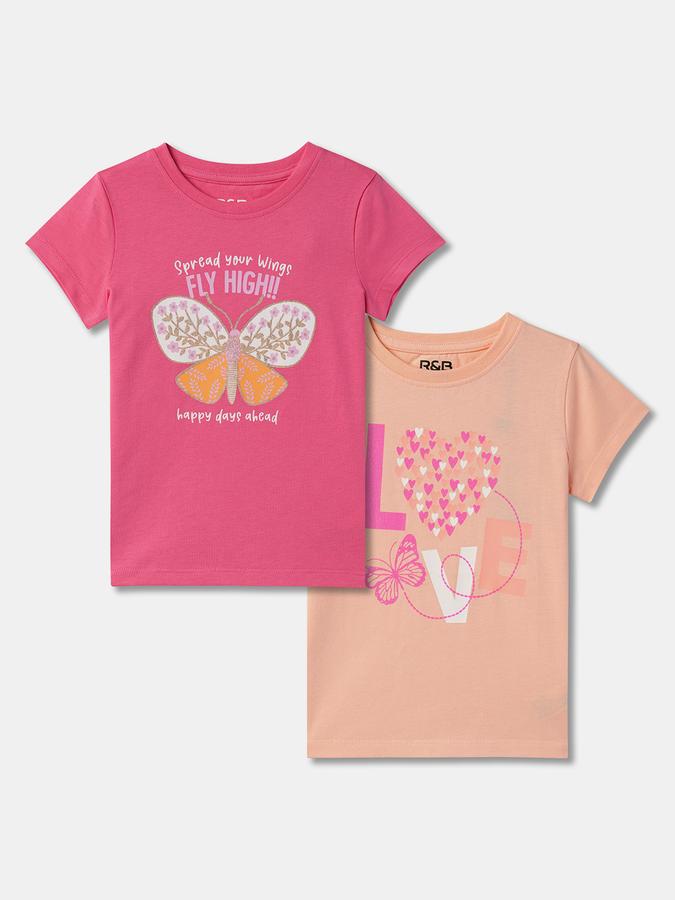 Pack of 2 Graphic Print Round-Neck T-Shirts