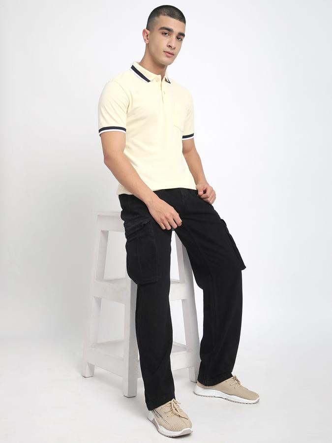 Men Cotton Loose Fit Mid Rise Clean Look Jeans