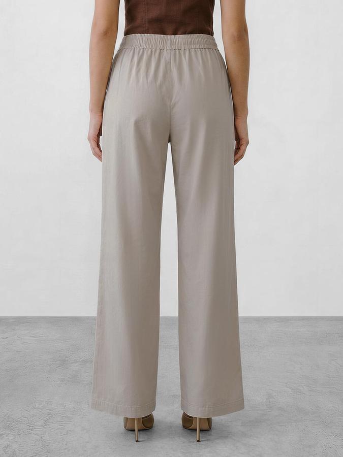 R&B Women Beige Textured Mid Rise Casual Pant