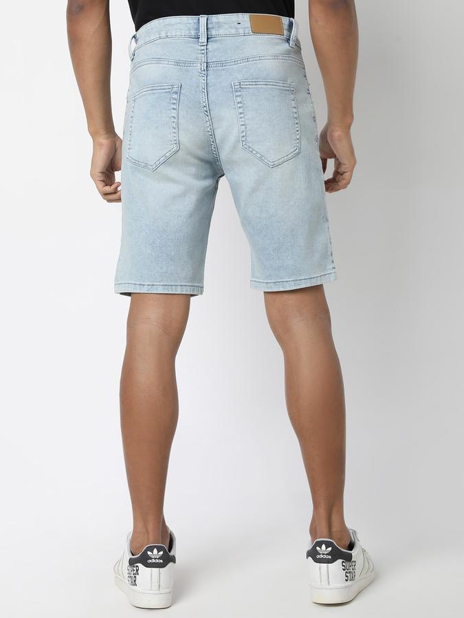 Boys Denim Slim Fit Button Closure Clean Hem Shorts