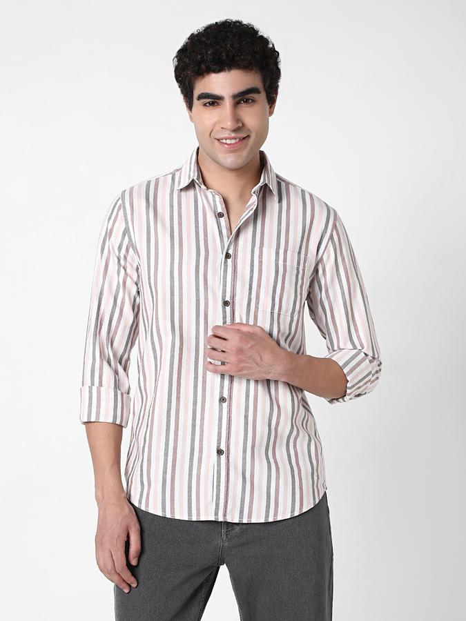 R&B Men's Pink Striped Shirt