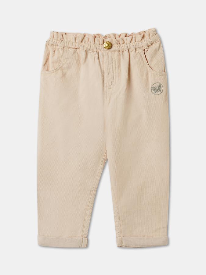 Boys Corduroy Regular Fit Embroidered Elasticated Waist Trouser