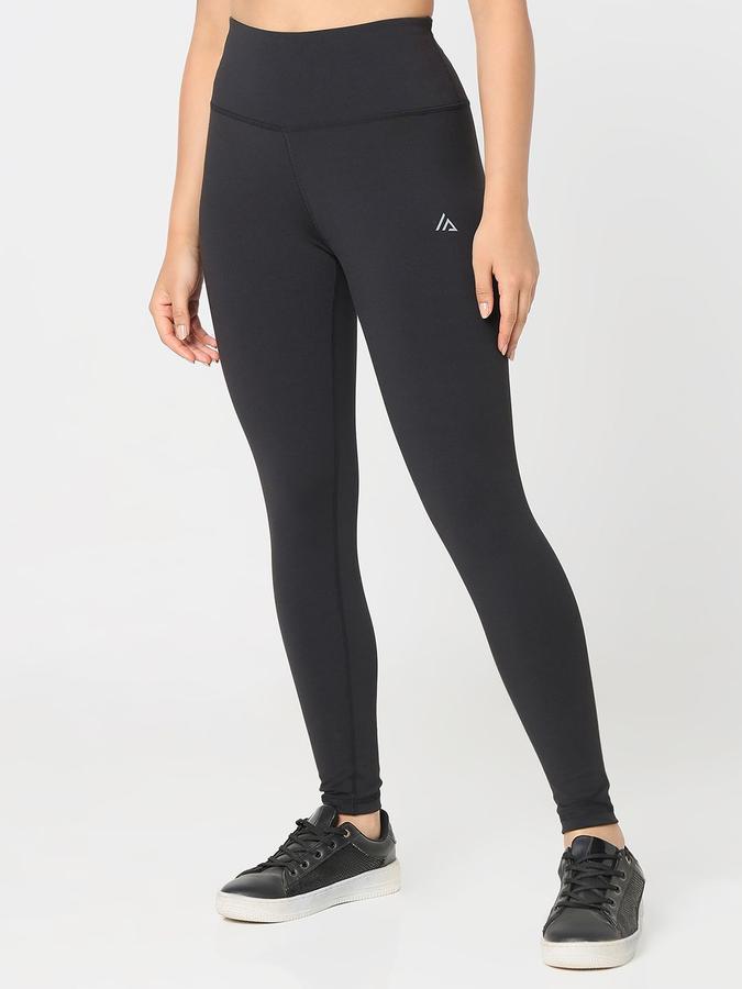 R&B Women Black Solid Skinny Fit Tights