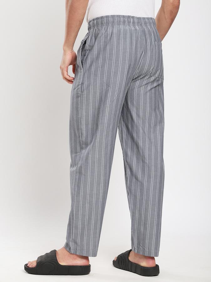 Men Cotton Relaxed Fit Drawstring Waist Striped Pajama Pants