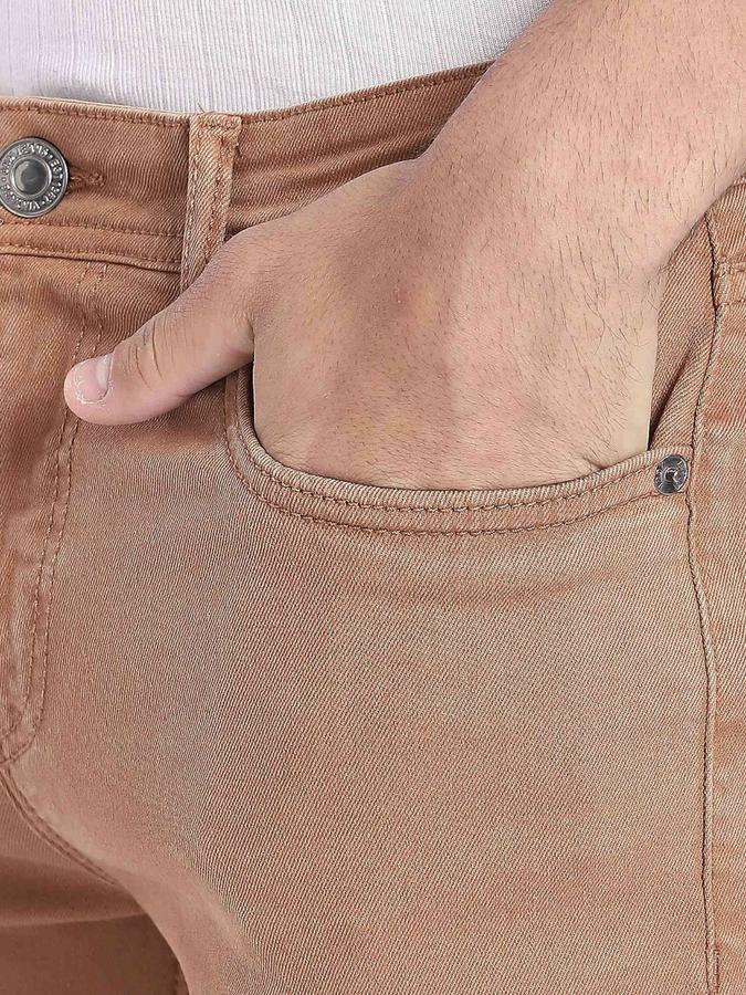 R&B Khaki Slim Fit Men Mid Rise Jeans