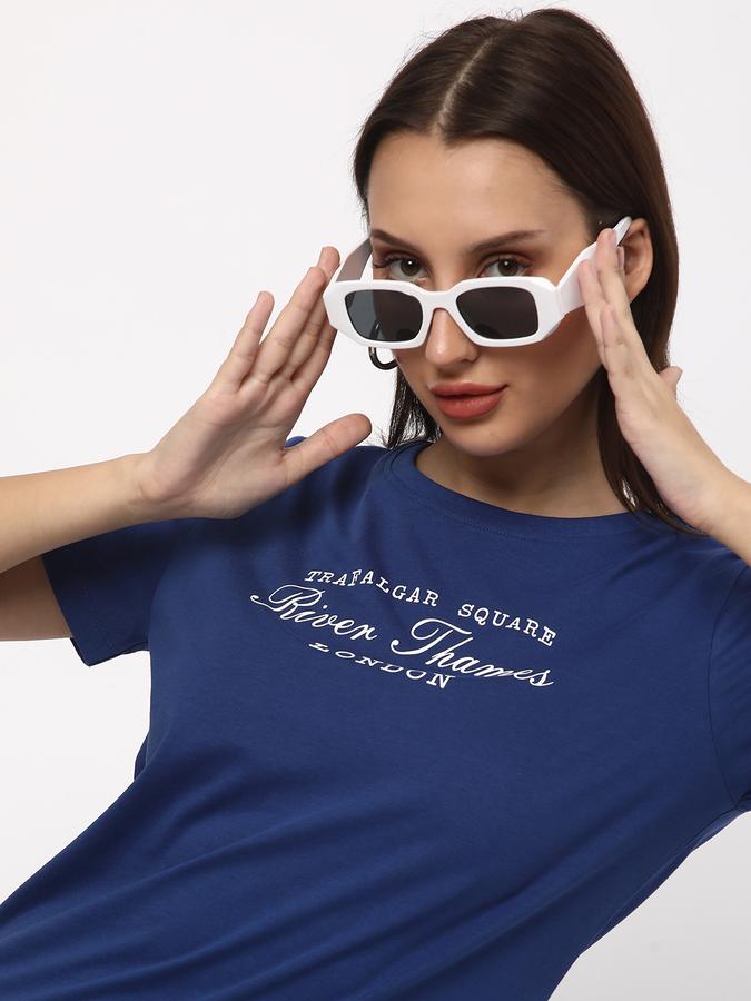 Women Typographic Print Round-Neck T-Shirt image number 0