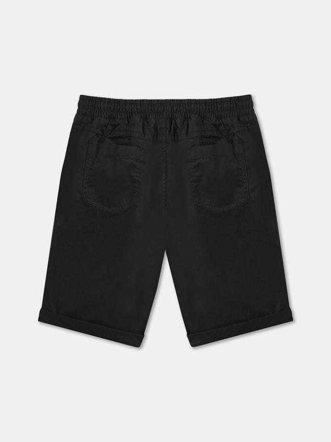 Boys Cotton Relaxed Fit Elastic Waist Clean Hem Shorts