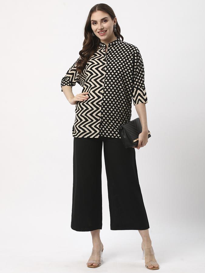 Women Cotton Culottes Drawstring Solid Trousers