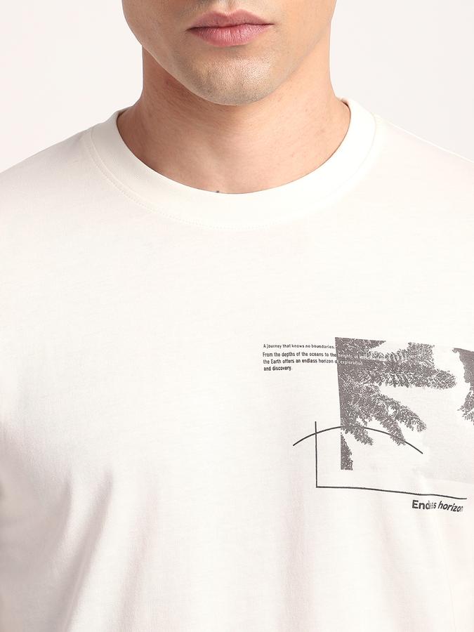 Men Cotton Regular Fit Crew Neck Graphic T-shirt