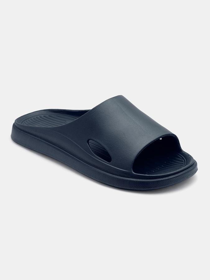 Men Striped Slip-On Slides image number 2