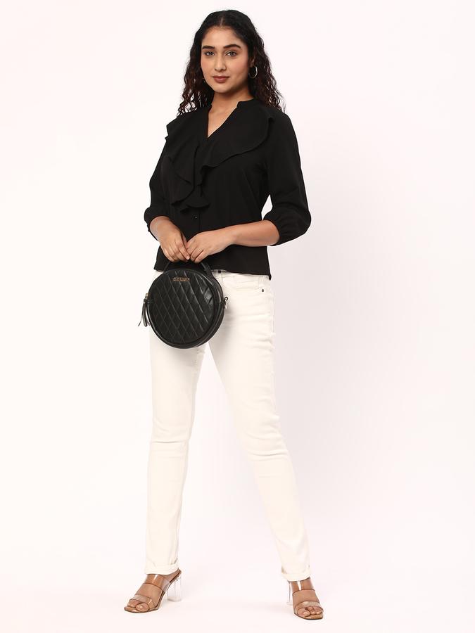 Women Regular Fit V-Neck Top image number 1